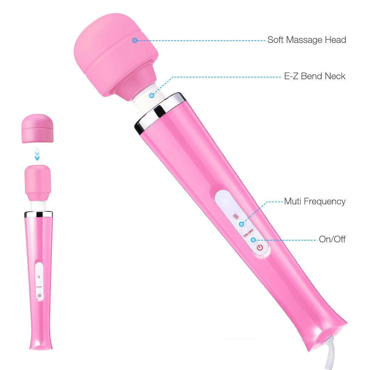 Magic Massage Wand Muscle Relaxation Massager 20 Speed Vibrating Full Body Therapy Motor Vibration